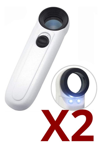 Lupa Lente De Mano 2 Leds Zoom 40x Con Baterias