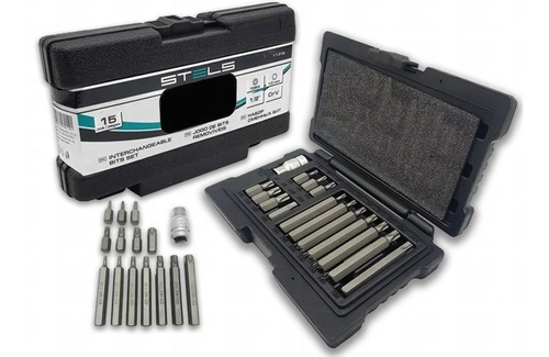 Jogo Kit De Bits Torx 15 Peças T20 A T55 Crv 11315 Stels