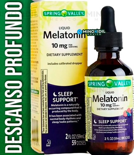 Spring Valley | Melatonina Liquida 10mg | Frutos Rojos 59 Ml