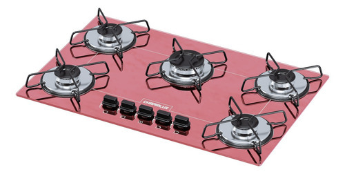 Cooktop 5 Bocas Chamalux Ultra Chama Em Arame - Rosa Bivolt