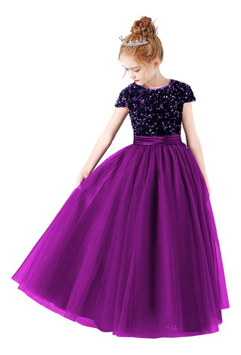 Vestido De Princesa Con Lentejuelas Para Niñas