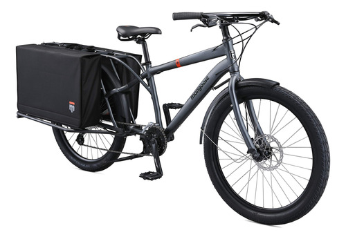 Mongoose Envoy Cargo Bike Con Ruedas De 26 Pulgadas En Gris.