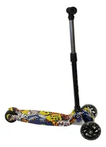 Comprar Monopatín Scooter Street Graffiti 3 Ruedas Metal Con Luz