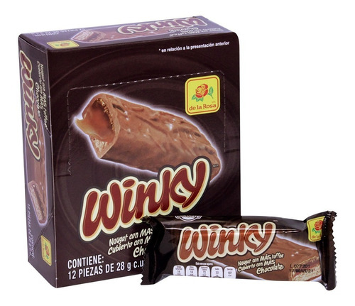 Chocolate Barra Winky 12 Piezas De La Rosa Nougat Tipo Nugs 