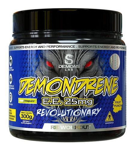 Pré Treino Demondrene E.e 25mg (300g) - Demons Lab Sabor Fruit punch