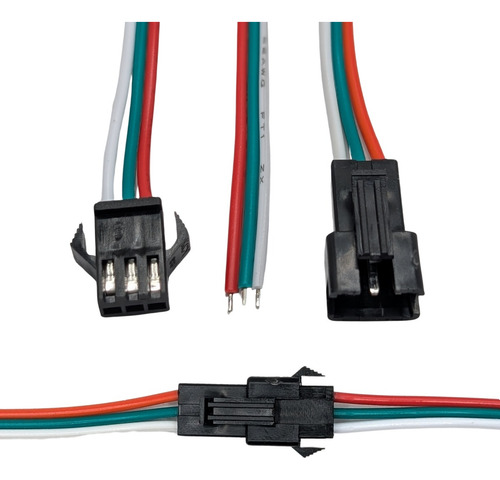 Conectores Jst Sm 3 Pin Macho/hembra 22 Awg Para Led 5 Pares