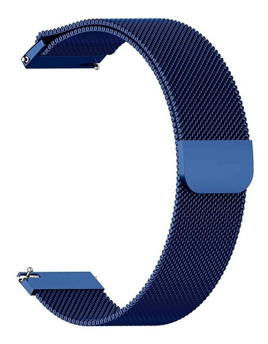 Pulseira Aço Compatível Com Amazfit Pace Encaixe 22mm Cor Azul