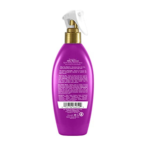 Ogx Protección + Silk Blowout Spray Térmico De Secado Rápido