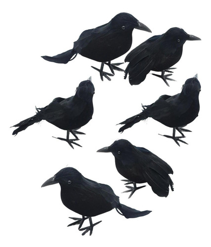 H 6x Simulación S De Halloween Pájaros Prop Modelo Animal