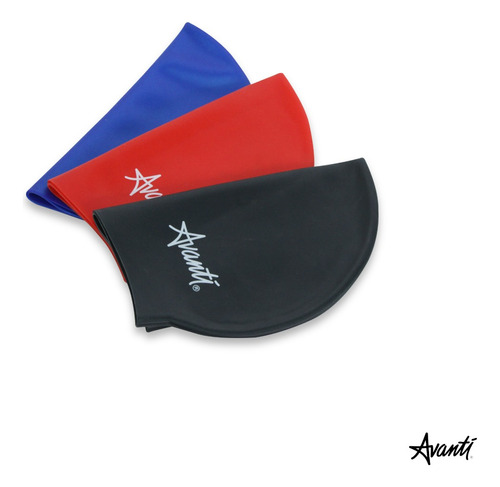 Avanti Gorro De Natación Pro Azul, Negro Y Rojo Silicona