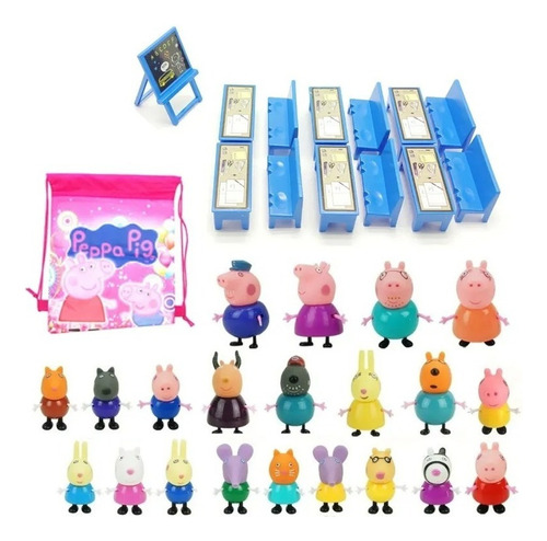 Figura De Rol De Anime Peppa Pig Doll Classroom, 34 Piezas