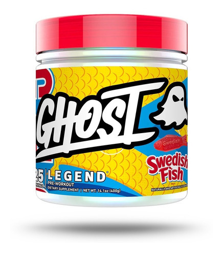 Pre Entreno Ghost Legend 25 Serv Beta Alanina Citrulina Sabor Swedish Fish
