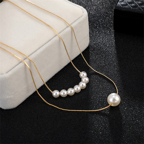 Collar En Forma De E, Moderno, Anudado, Tamaño Cadena, Perla