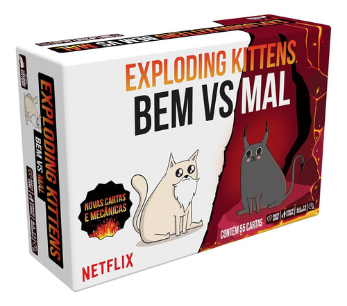 Jogo De Mesa Exploding Kittens: Bem Vs Mal Bem Vs Mal Galapagos Exk611