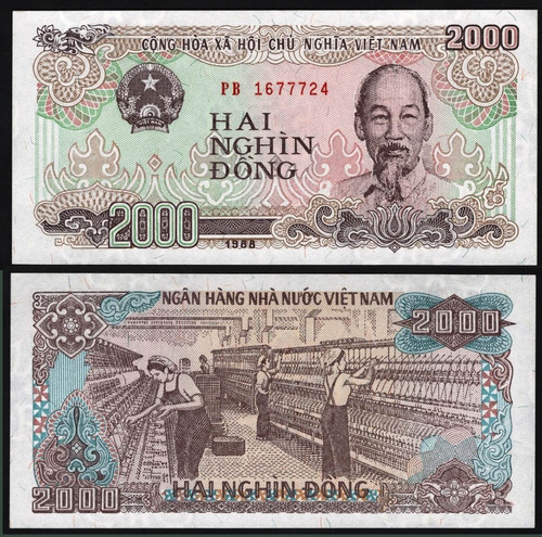 Vietnam Billete De 2000 Dong Año 1988 Sin Circular