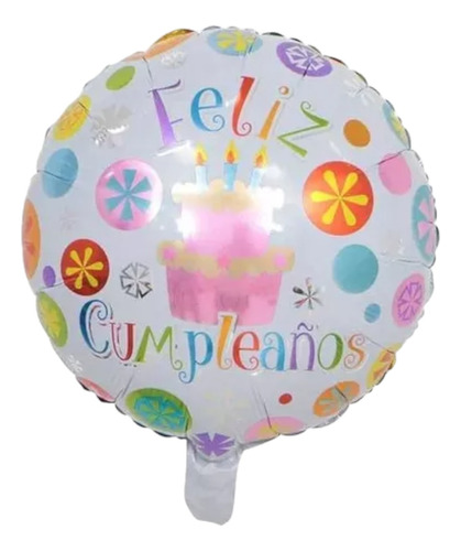 2 Globos Metálicos 46 Cm Feliz Cumpleaños Cupcakes