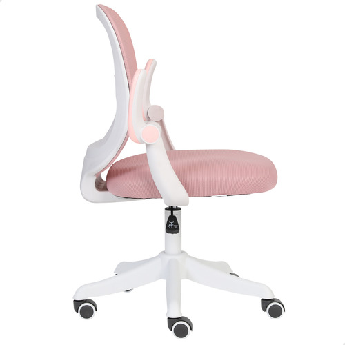 Cadeira Giratoria Diretor Best Colorida Tela Mesh Escritorio Cor Rosa