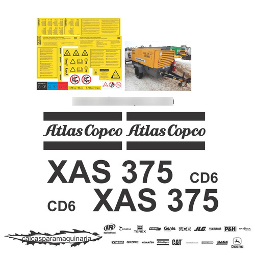 Juego De Calcas Para Atlas Copco Xas 375