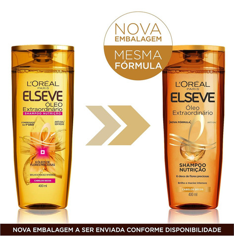 Kit C/ 6 Shampoo Oleo Extraordinario Elseve 400 Ml, L'oreal