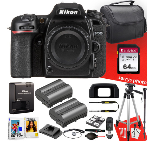 Camara Dslr Nikon D7500 Con Accesorios 21 Pzs -negro