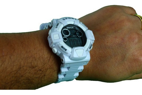 Relógio Juvenil Masculino Digital Prova D'água Branco Led