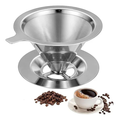 Coador De Café De Aço Inoxidável Para Despejar, Sem