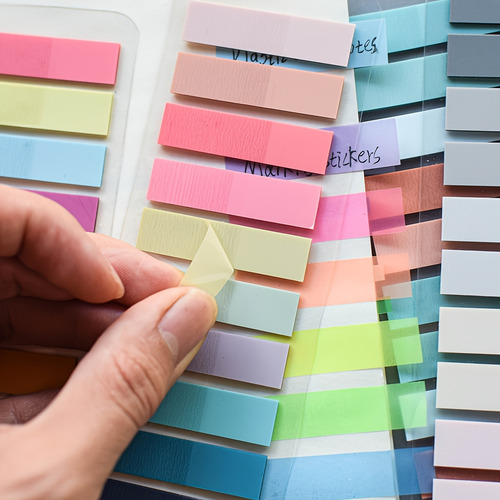 200pcs Notas Adhesivas Semi-transparentes Color Morandi,