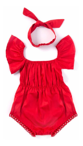 Body De Bebe Menina Vermelho Infantil 100% Algodão Superluxo