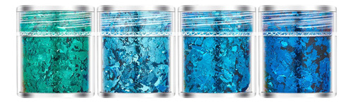4 Piezas De Confeti De Copos De Papel De Aluminio Azul Verde