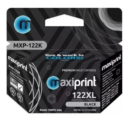 Imagen 1 de 1 de Cartucho Hp 122xl Negro Maxiprint