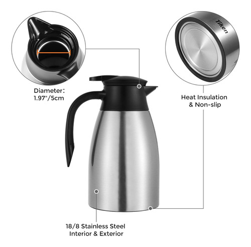 Termo De Café 51 Oz, Acero Inoxidable, Aislamiento, 1.5 L