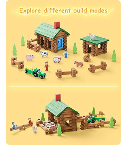 Sainsmart Jr. Conjunto De Cabaña De Troncos De Madera Farm B