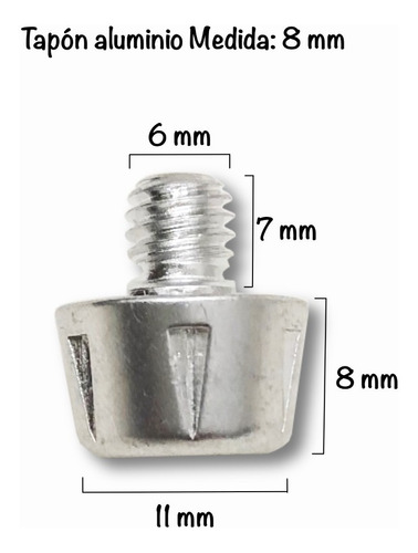Tapones Aluminio Futbol Rugby Rosca Gruesa X 6