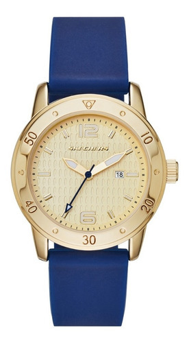 Reloj Dama Skechers Redondo Sr6053 Color Blanco Color de la correa Azul