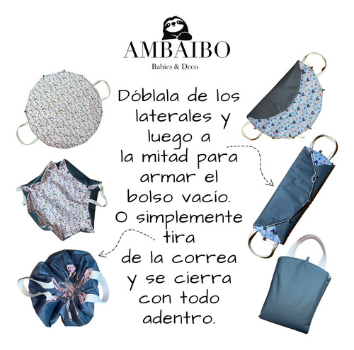 Playmat De Juego Para Bebés Impermeable Y Acolchada Bolso Dino