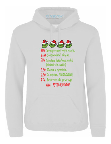 Sudadera Hoddie Agenda Grinch Navidad Varios Colores