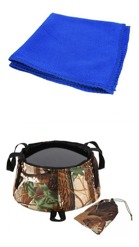 Lavabo De Cubo Plegable Para Acampar De Camuflaje Para Pesca