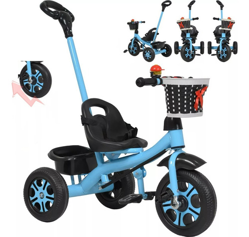 Triciclo Infantil Genérico Multifuncional + Cajuela Y Pedal