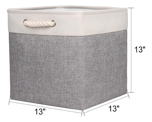 Canasta De Almacenamiento Plegable De Tela Gris 13 Con Base