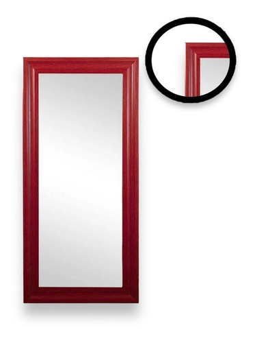 Espejo De Pared Decorativos Diseño Retangular Espejos Hogar Color del marco Marrón Vino