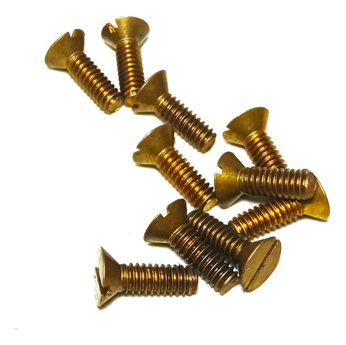 Tornillo Cabeza Plana ¼ X ¾ Latón. 10 Pzs