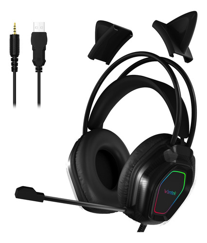 Audífonos Voistek V10 Para Juegos De 3,5 Mm Con Micrófono Color Negro