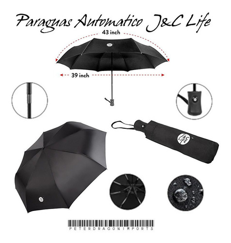 Paraguas Automatico J&c Life - Abre Y Cierra Por Boton