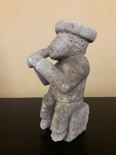 Escultura De Piedra Y De Un Soldado En  Cobre Coleccion 