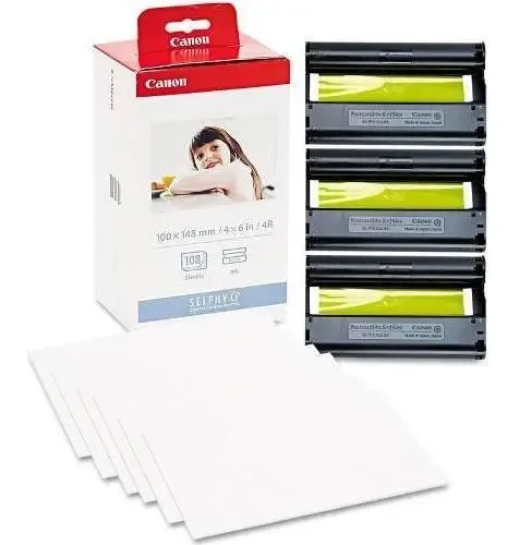 Canon カラフルファイルA4 Kit Papel Canon + Cartucho Kp108in P/ Impressora Selphy 108f
