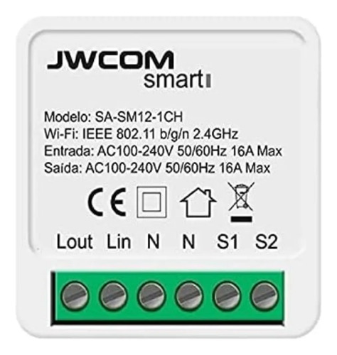 Relé Inteligente Wifi Mini Automação Alexa Google Tuya Siri Branco