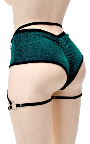 Short De Lycra Pole Dance Con Liguero Baile Twerk Elsa