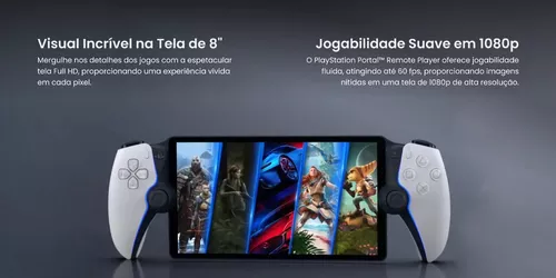 PlayStation Portal - Reprodutor Remoto PS5, Ecrã 8'' Full HD, DualSense