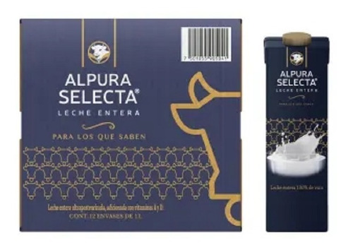 Leche Alpura Selecta Entera 12 Pzas De 1 L