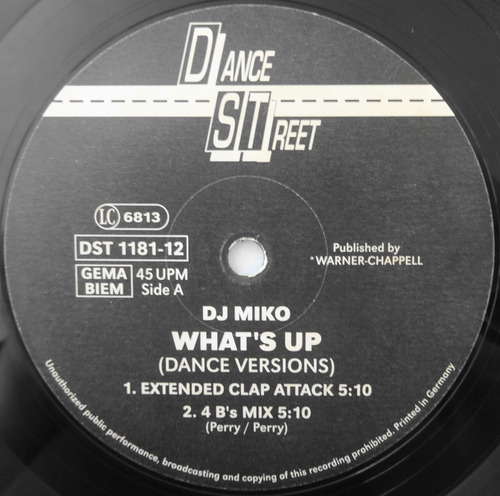 Dj Miko What's Up Dance Versions Disco Importado (Usado)